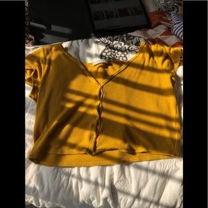Mustard yellow crop top